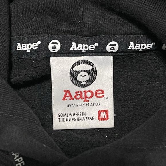 Aape By A Bathing Ape Hoodie Medium Black Somewhere In The AAPE Universe APUNVS - Picture 7 of 16